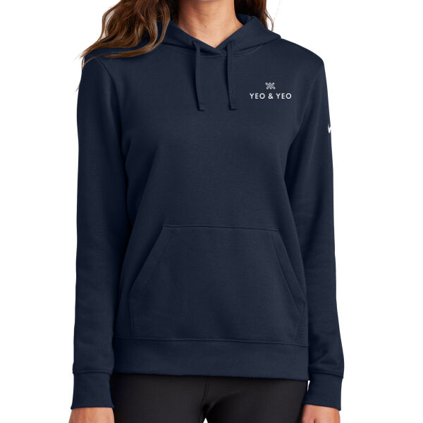 Nike Women's Club Fleece Sleeve Swoosh Pullover Hoodie Thumbnail
