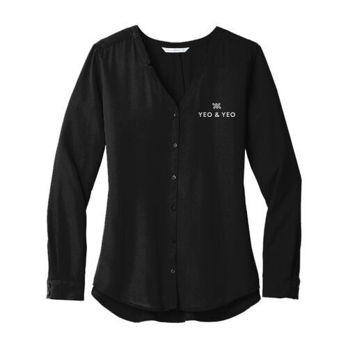 Port Authority® Women's Long Sleeve Button-Front Blouse Thumbnail