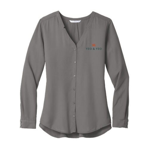 Port Authority® Women's Long Sleeve Button-Front Blouse Thumbnail