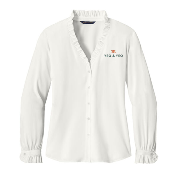 Brooks Brothers® Women’s Long Sleeve Ruffle Collar Blouse Thumbnail
